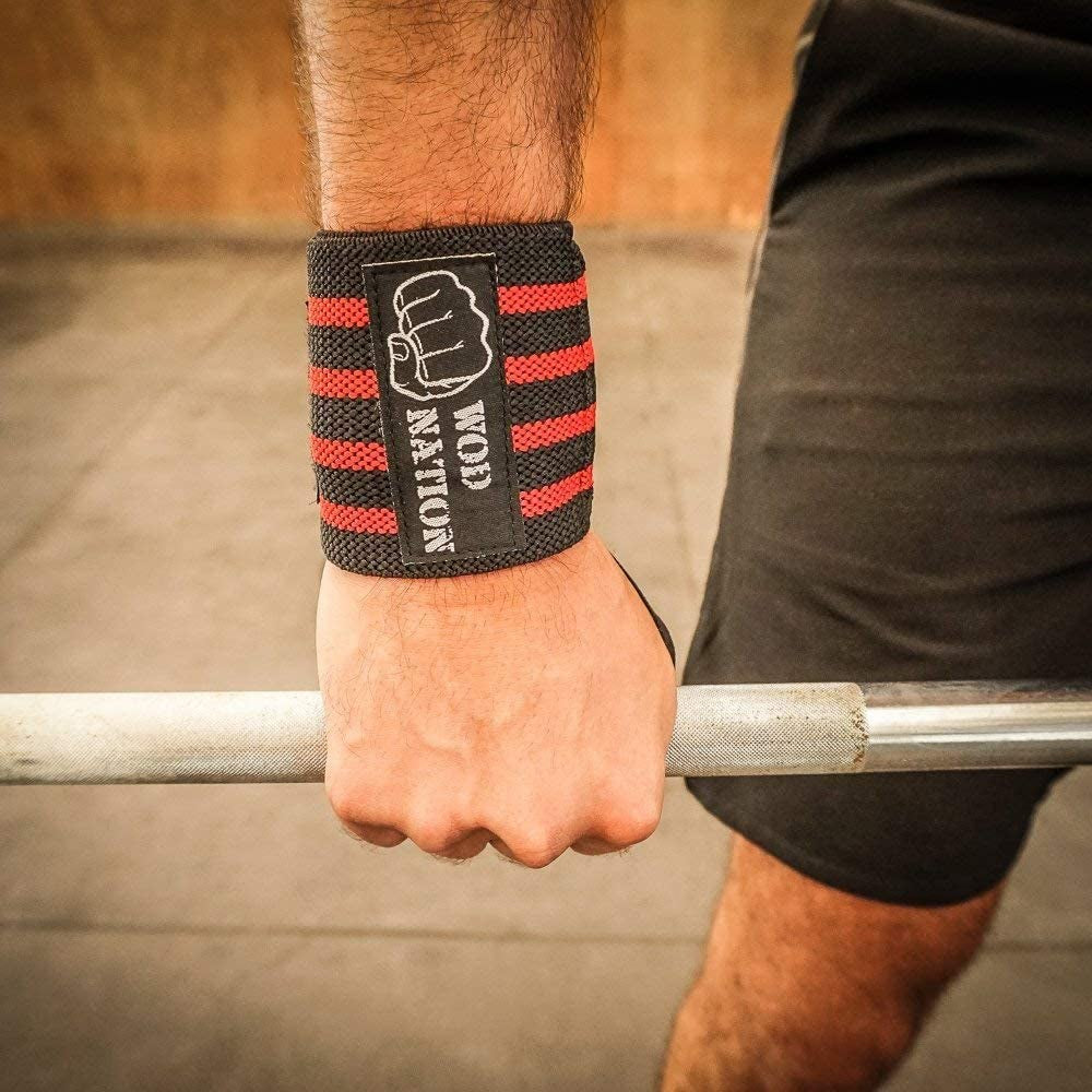 WOD Nation Wrist Wraps for Weightlifting & Strength Training – Professional Gym Straps W/Thumb Loop for Men & Women