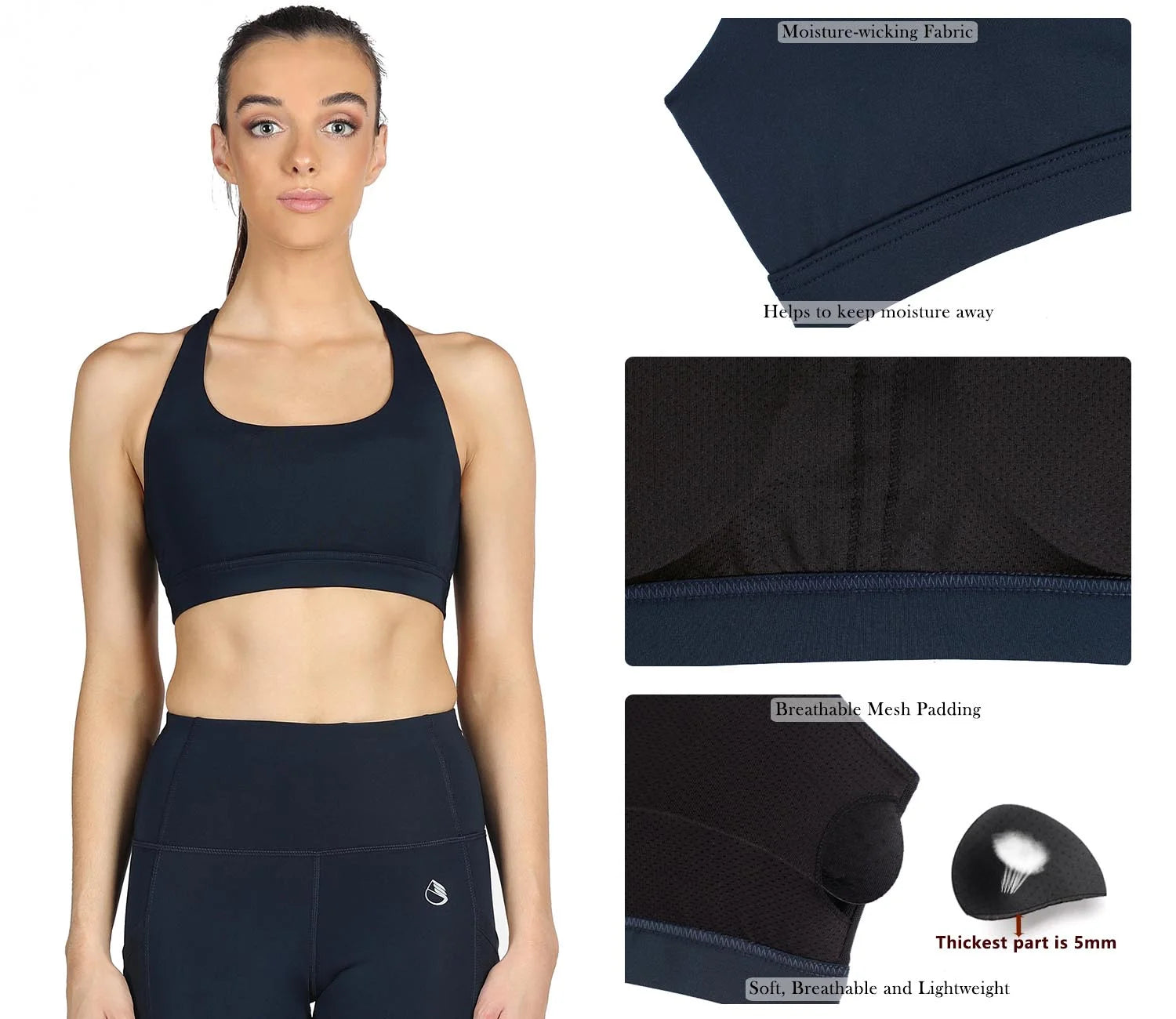 Brasier Deportivo Acolchado Con Tirantes Tops De Yoga Ropa Deportiva Ropa De Entrenamiento Para Mujer