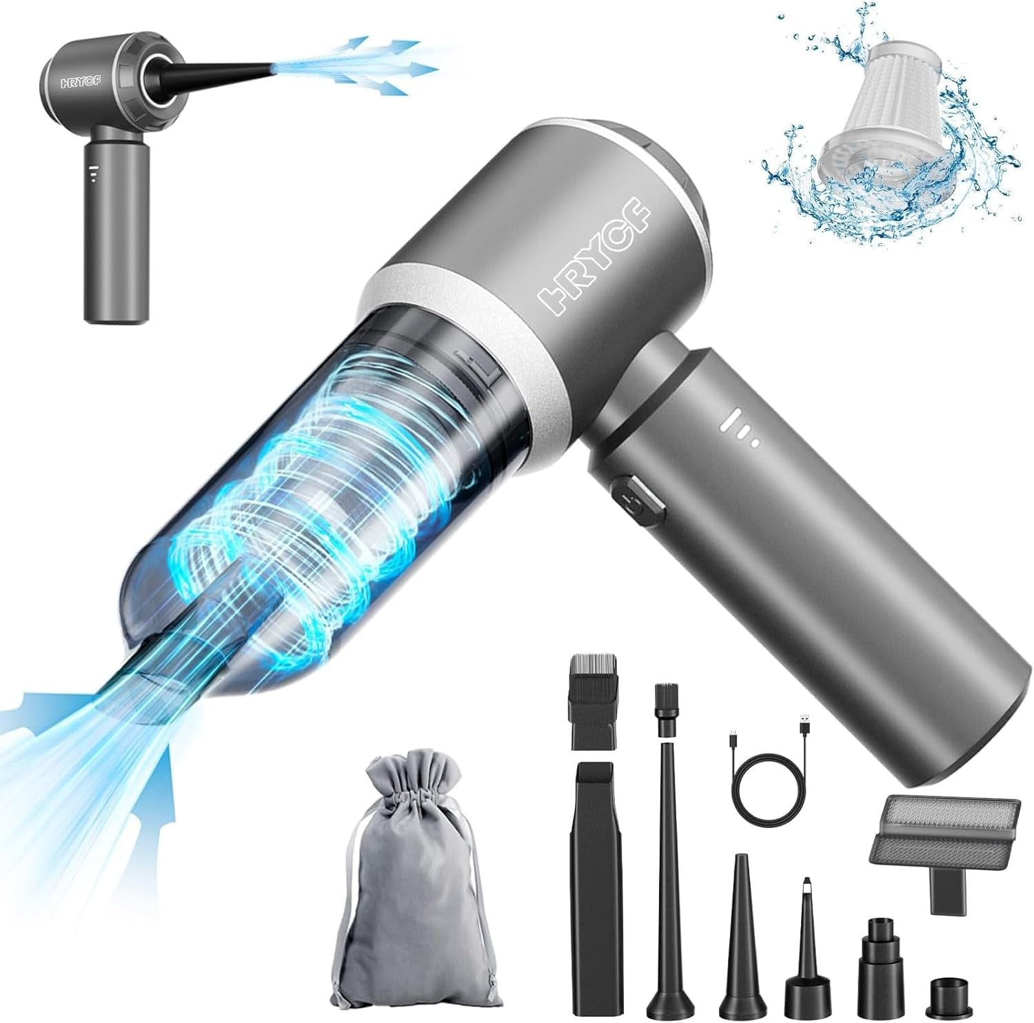 Ultimate 20000Pa Cordless Car Vacuum Cleaner - Powerful Handheld Mini Vacuum with Brushless Motor & Crevice Tool for Spotless Interior Cleaning