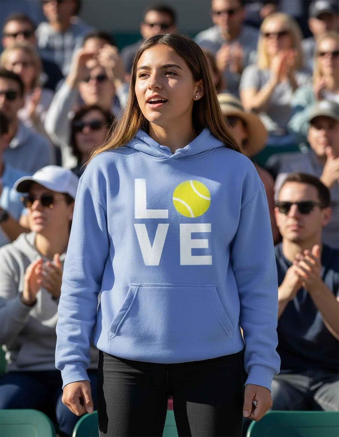 Tstars Love Tennis Hoodie - Perfect Gift for Players, Coaches & Fans | Sporty Hoodies for Women & Teen Girls