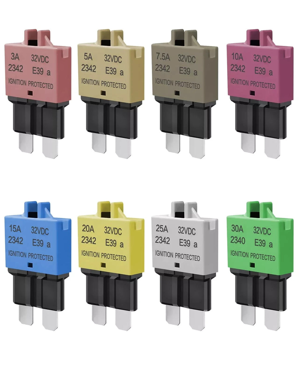 Low Profile ATC ATO Resettable Blade Circuit Breaker Kit (3A to 30A) for Automotive Applications