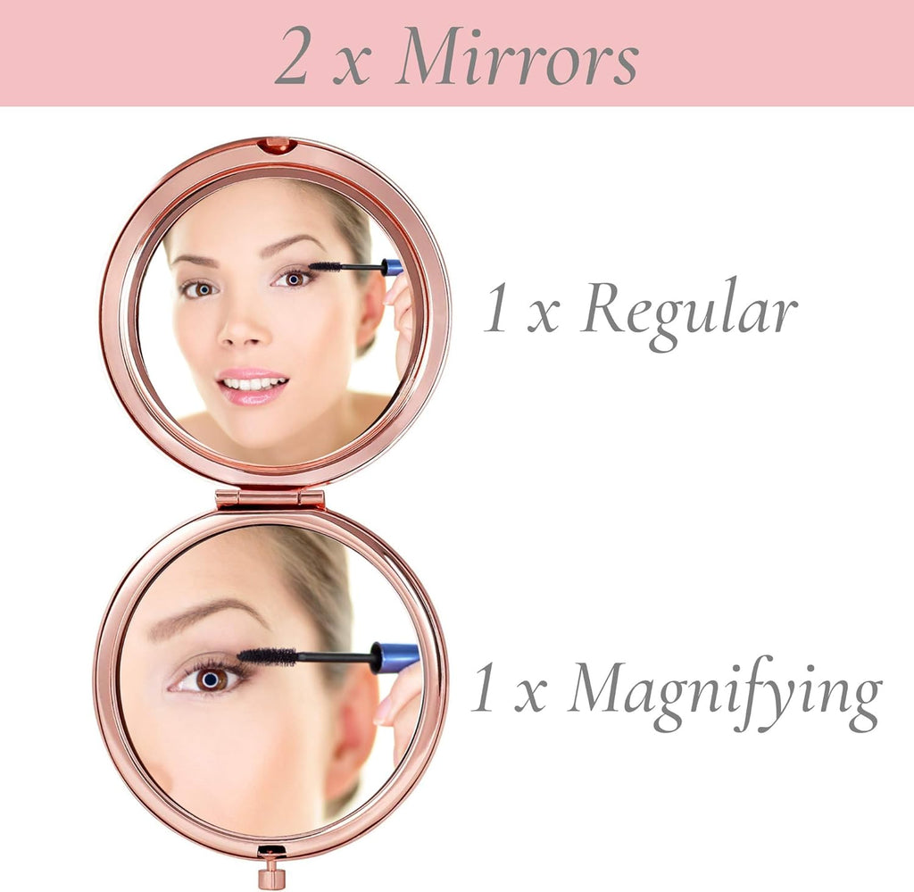 CV CHARVORIA Birthday Gifts for Women - Not a Day over Fabulous Rose Gold Compact Mirror - Birthday Gift Ideas for Friend; Coworker, Aunt, Mom - All Ages Inc. 30Th, 40Th, 50Th 60Th, 70T 80Th