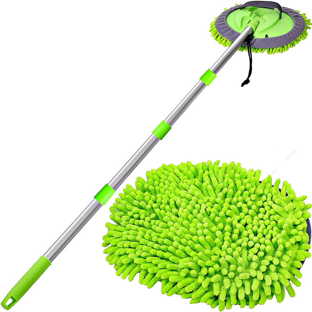 63-Inch Telescoping Microfiber Wash Brush and Mop Kit for Cars, RVs, and Trucks