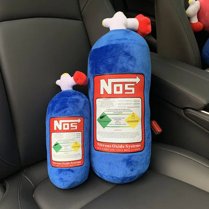 Car Seat Neck Pillow and Waist Cushion - Creative Plush Headrest in Nitrogen Cylinder Shape, Premium Car Accessories
