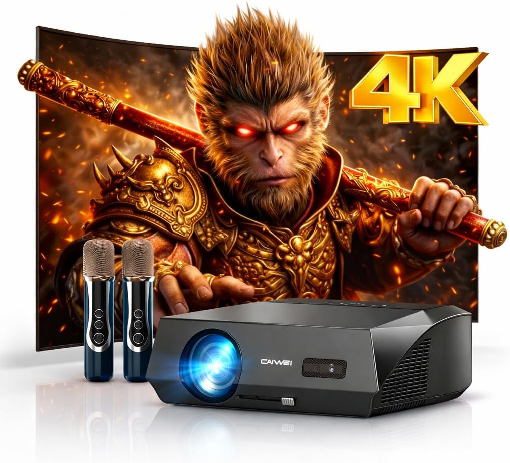 2550 ANSI Daytime Projector, 4K Smart Google TV Projector with Dual 35W Speakers Dolby Audio, Shorter Throw, Tof Autofocus, HDMI ARC, NFC Wifi 6 & Bluetooth 5.4 for Home/Outdoor Movie Nights, Gaming