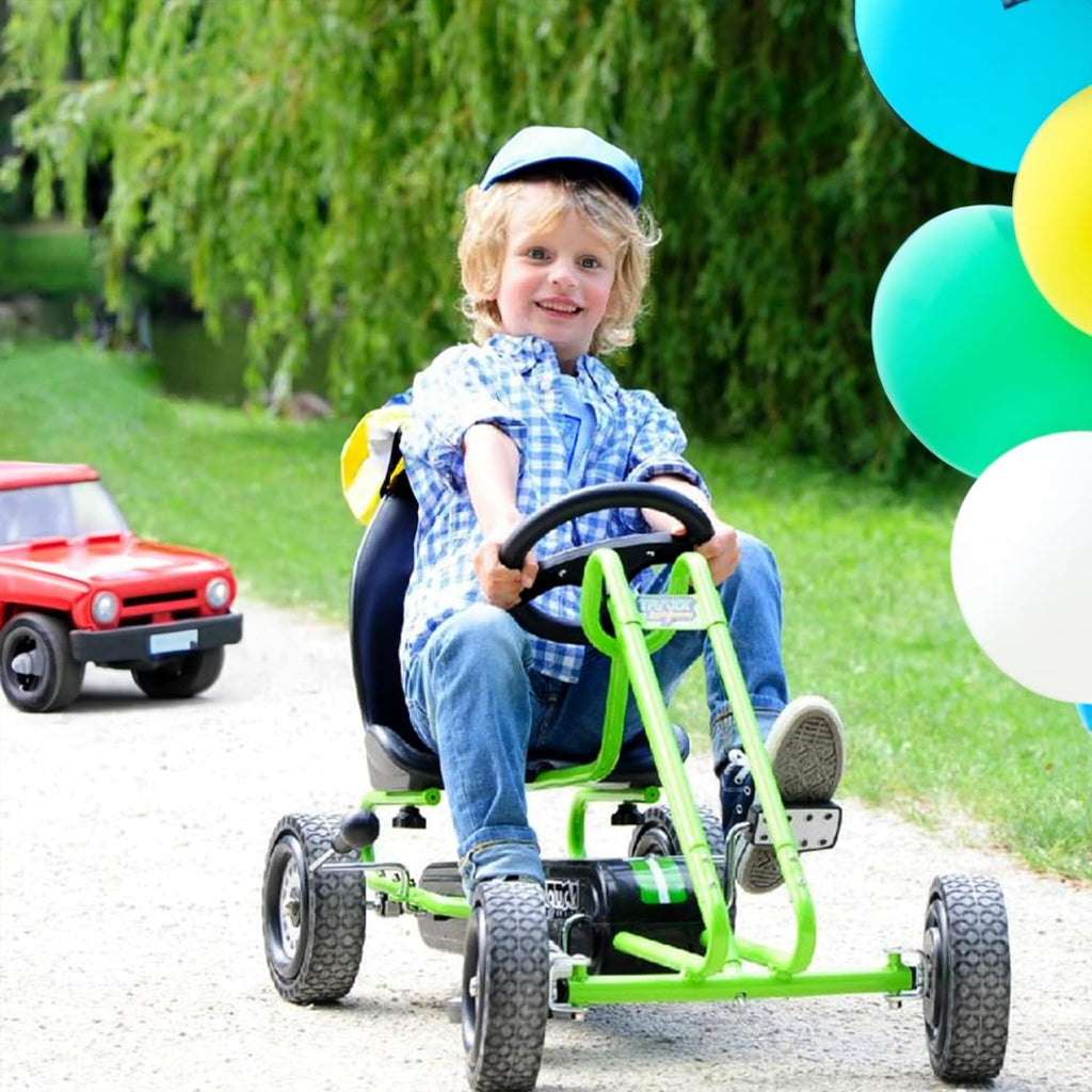 Hauck Kids Pedal Go Kart - Fun 4-Wheel Bike Cart for Ages 4-8 in Vibrant Green - Perfect Outdoor Adventure for Boys and Girls!