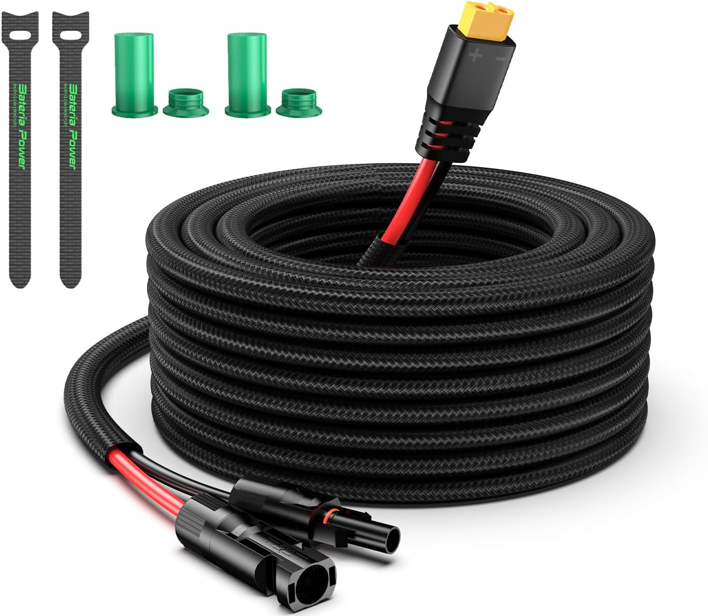 Bateria Solar Charge Cable to XT60 Adaptor and Solar Connectors - 12AWG 10FT for Solar Panels and RV Station