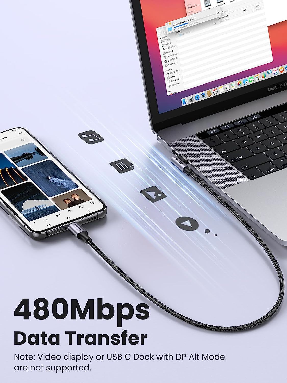 UGREEN Right Angle USB C Cable 6.6FT 2-Pack, 60W USB C to USB C Cable 90 Degree Type C Cable for Iphone 17/16, Macbook Pro/Air, Ipad Pro 2022/Air 5/Mini 6, Galaxy S25/S24/S23, Pixel 10/9, Switch