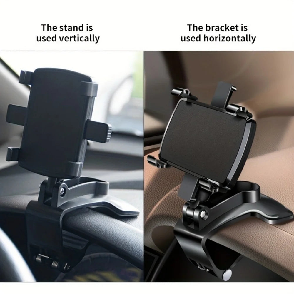 Universal Multi-Function Car Mobile Phone Holder - 360 Degree Rotatable Dashboard GPS Clip Accessories