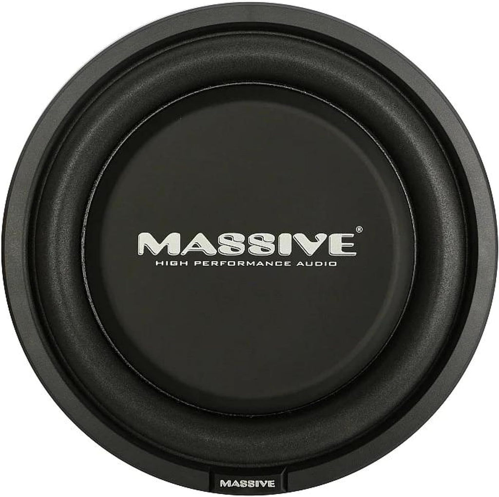 Massive Audio UFO10V2 10” Slim Subwoofer | 600W Max, 300W RMS, Dual 4 Ohm, Shallow Mount Design, Powerful Low-Profile Woofer for Tight Spaces & Deep Bass Car Audio Systems