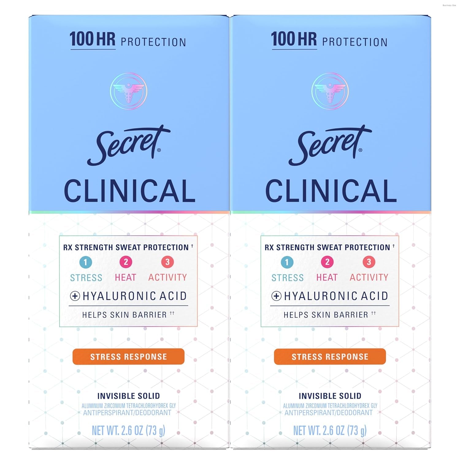 Secret Clinical Strength Antiperspirant Deodorant for Women - 100HR Sweat & Odor Protection, 3X Stress Defense, Clean Lavender Scent with Hyaluronic Acid, 2.6 Oz