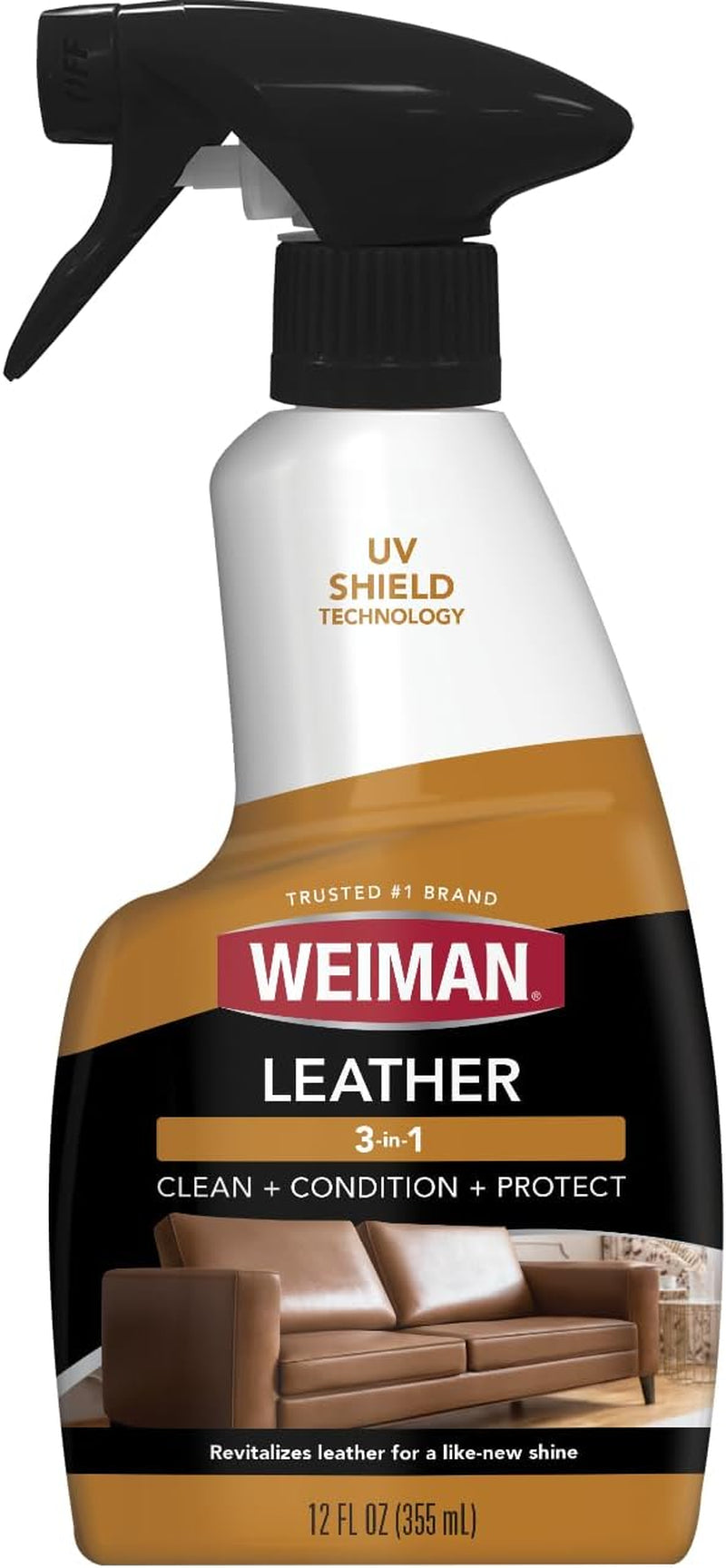 Weiman Leather Cleaner & Conditioner - Ultimate Care for All Leather Surfaces, 6 Pack, 22 FL Oz - Cleans, Restores & Protects with UV Defense