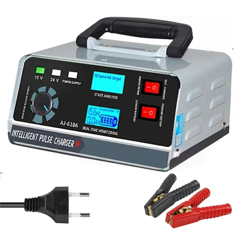 Large Power 400W Battery Charger 12V/24V Car Battery Charger Trickle Smart Pulse Repair for Car SUV Truck Boat
