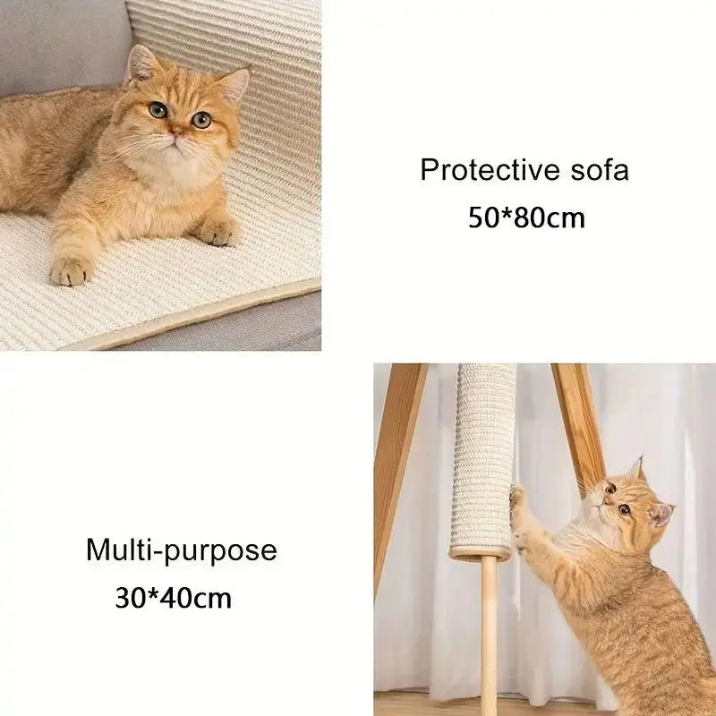 Premium Durable Cat Scratching Pad - Natural Rope Scratcher for Cats and Dogs, Versatile Pet Furniture and Supplies, Ideal Valentine's Day Gift and Cat Toy
