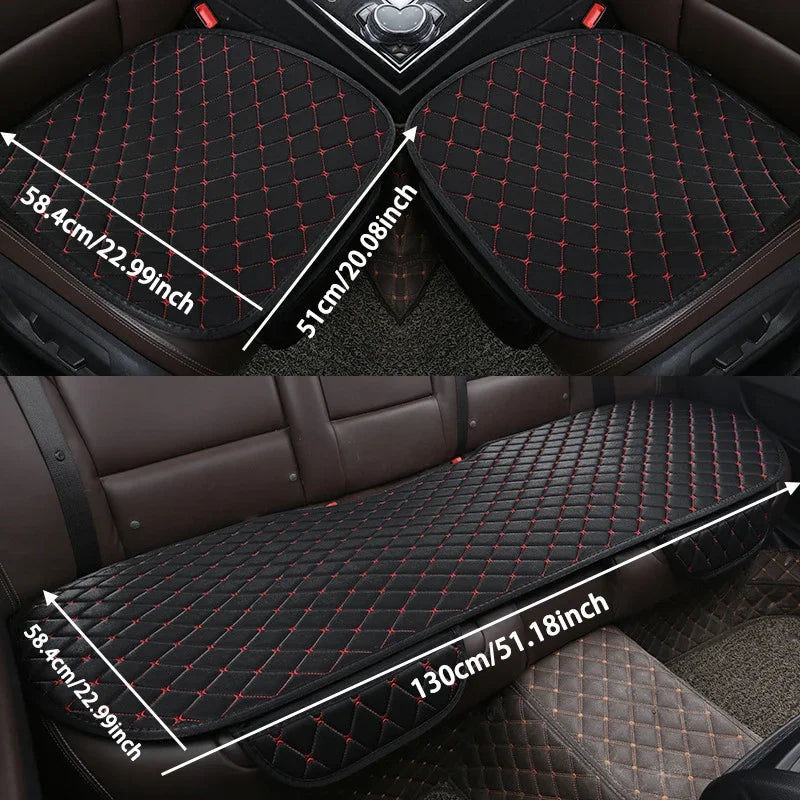 Set of 3 Cotton Breathable Universal Car Seat Covers - Soft Cushions for All Seasons - Interior Car Accessories
