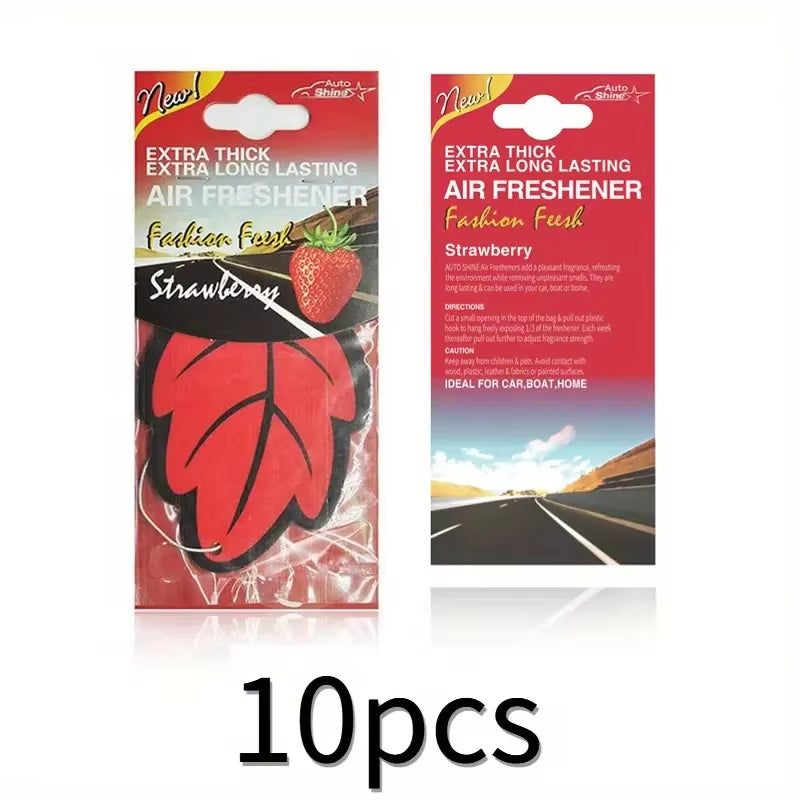 Natural Scented Tea Paper Car Air Freshener - Vanilla Perfume Hanging Leaf Shape Interior Accessory (3-60 Pieces)