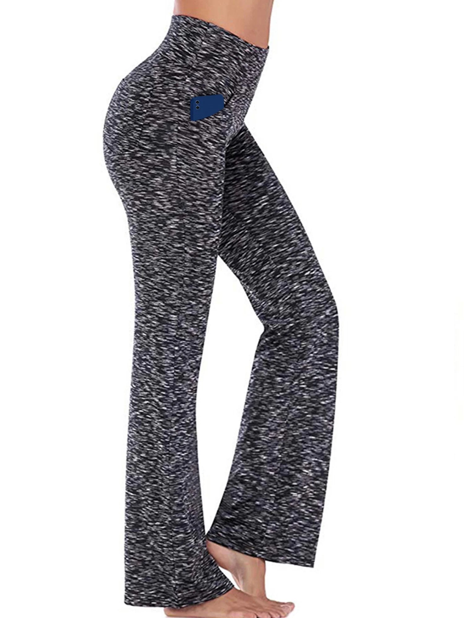 Pantalones De Yoga Bootcut Para Mujer Con Bolsillos, Leggings Acampanados Para Entrenamiento, Cintura Alta, Livianos, Ropa Deportiva, Gris, 2XL
