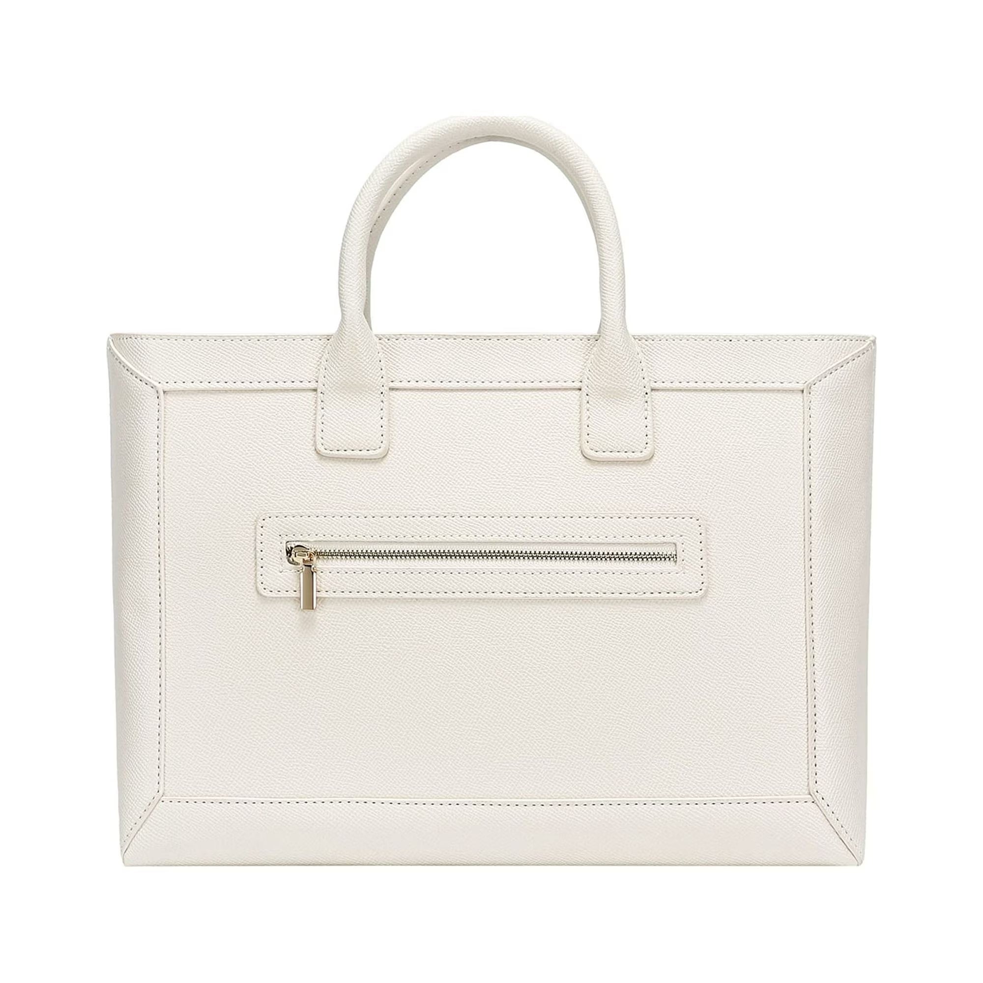 Daisy Rose Tote Shoulder Bag with Front Zipper - PU Vegan Leather