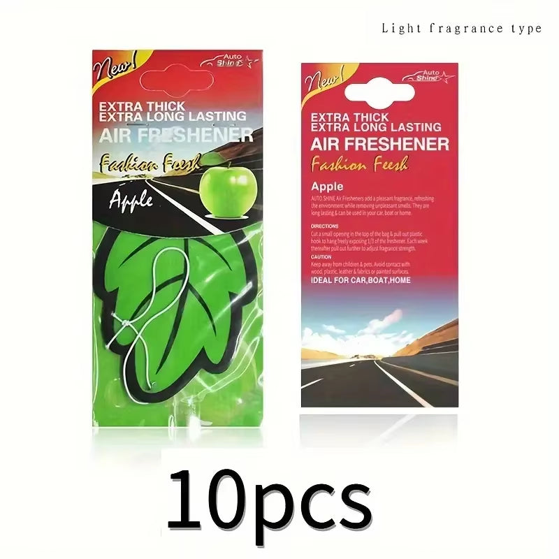 Natural Scented Tea Paper Car Air Freshener - Vanilla Perfume Hanging Leaf Shape Interior Accessory (3-60 Pieces)