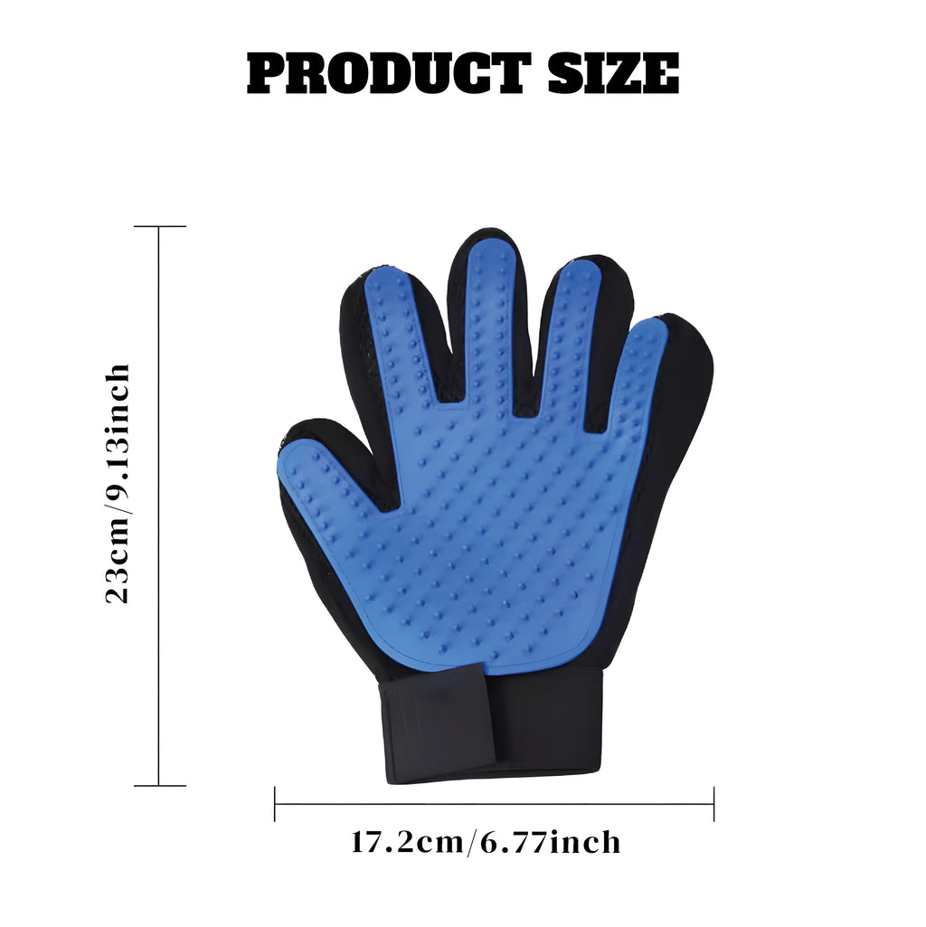 Pet Grooming Gloves - Soft Five-Finger Design for Efficient Pet Hair Removal - Suitable for Cats and Dogs - Set of Two - Ideal Valentine's Day Gift