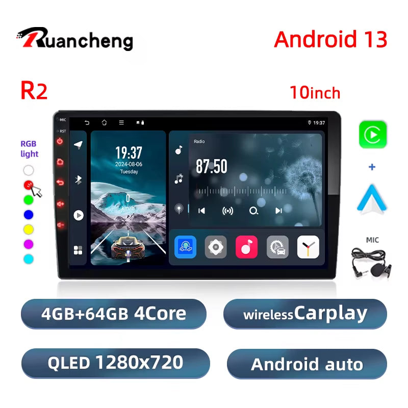 Android13 7 9 10 Inch Car Radio GPS 2 Din Radio Stereo Receiver Player 64G Multimedia Player Wireless Carplay Android Auto Gift