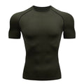 Men'S Compression Shirts Summer Short Sleeves Tees T-Shirt Gym Workout Fitness Running Tops Undershirts Baselayer Sportswear