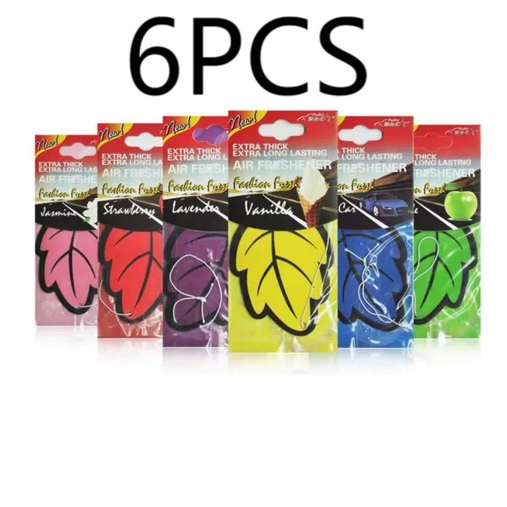 Natural Scented Tea Paper Car Air Freshener - Vanilla Perfume Hanging Leaf Shape Interior Accessory (3-60 Pieces)