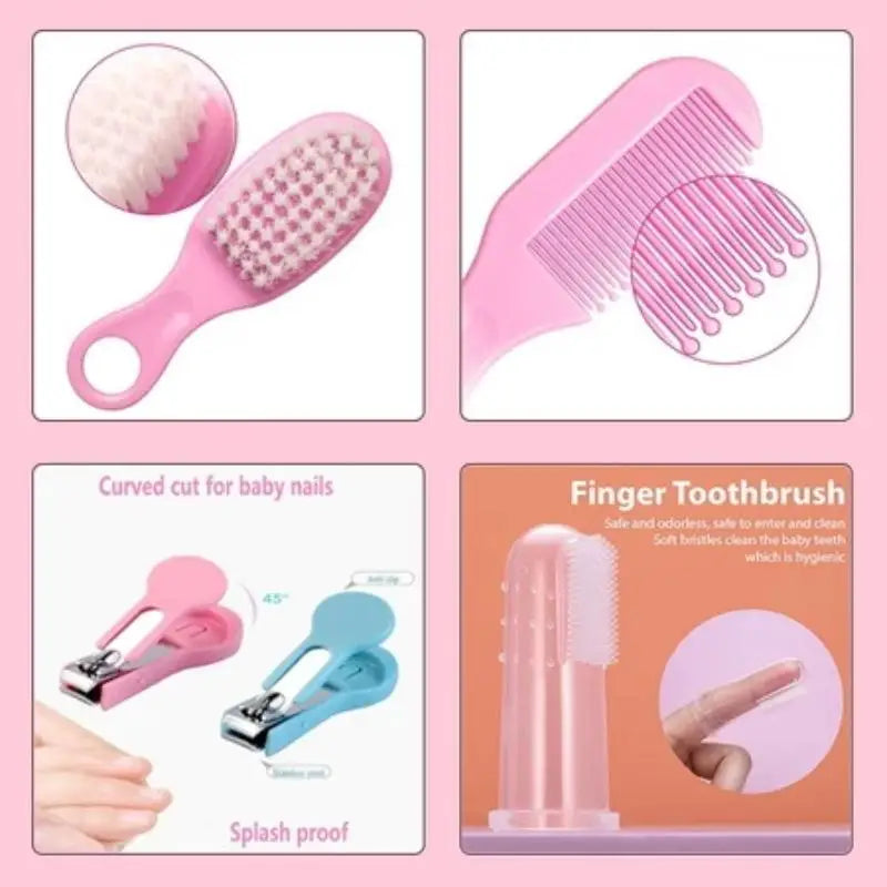 New 6/10Pcs/Set Baby Health Care Kit Kids Nail Hair Health Care Grooming Brush Clipper Teether Toothbrush Baby Essentials