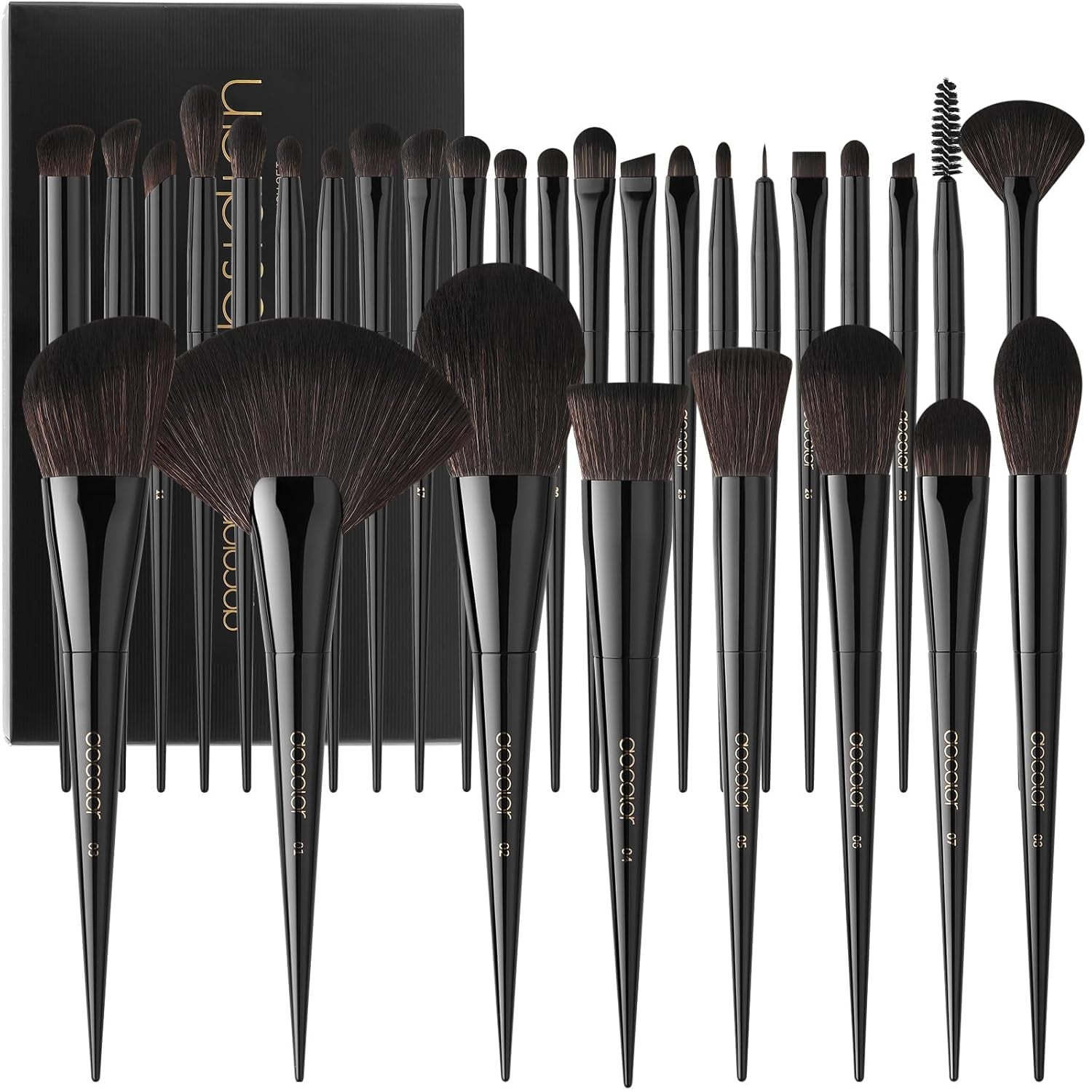 Docolor Makeup Brushes 19Pcs Makeup Brush Set Premium Gift Synthetic Powder Kabuki Foundation Contour Blush Concealer Eye Shadow Blending Liner Make up Brush Kit, Ancient Egyptian Series