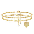 Tingn Initial Ankle Bracelets for Women Dainty Heart Foot Gold Jewelry Summer Gifts