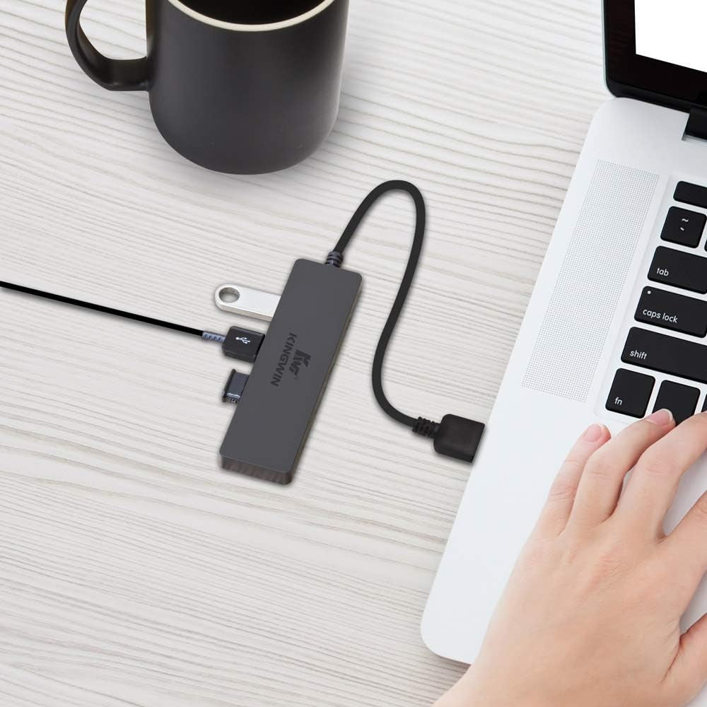 Ultra Slim Kingwin 4-Port USB 3.0 Hub - Perfect for Mac, Chromebook, Surface Pro, and More!