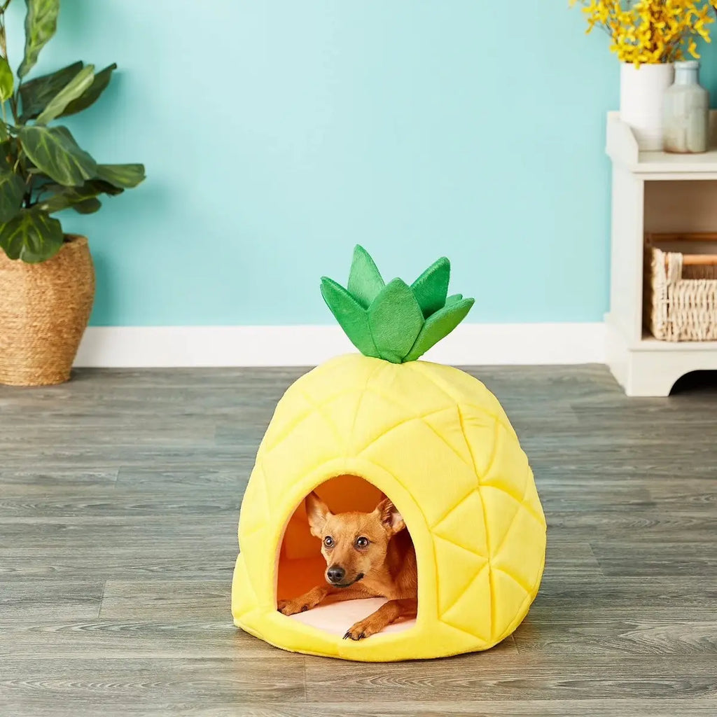 Elegant Pineapple-Inspired Pet Bed House for Cats and Dogs