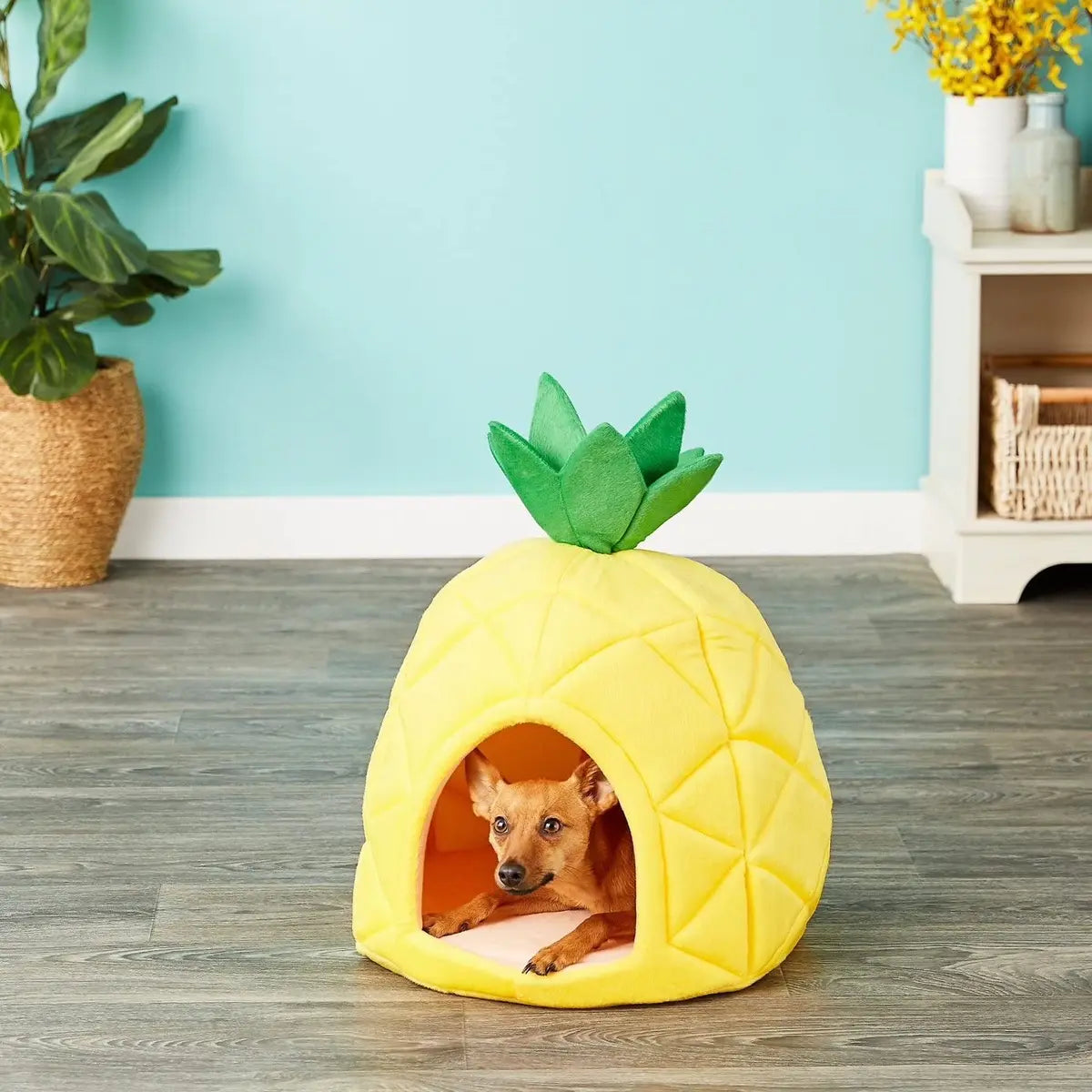 Elegant Pineapple-Inspired Pet Bed House for Cats and Dogs
