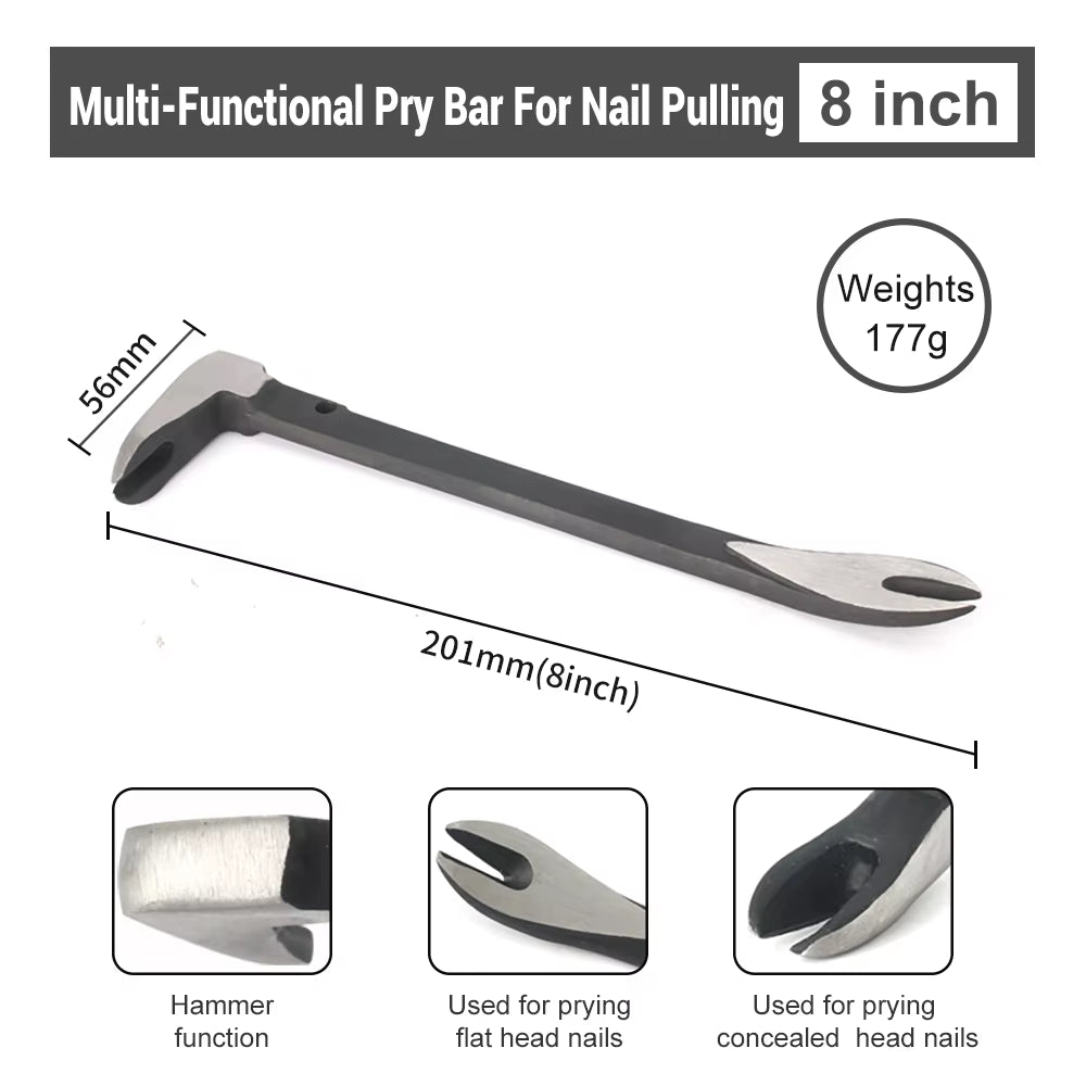 3-In-1 Nail Puller Set: Versatile Pry Bars for Nail Removal, Furniture, Automotive, and Mechanical Disassembly Tasks