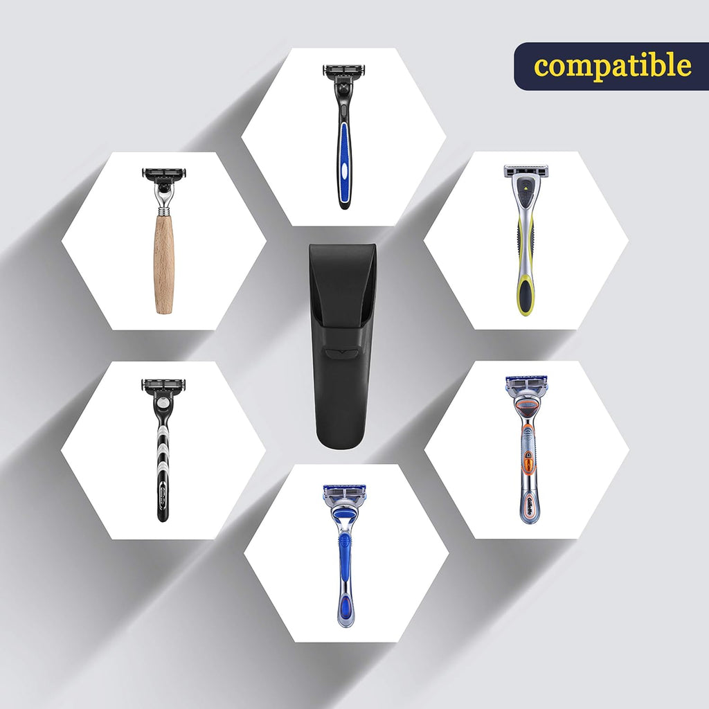 Razor Case for Travel Silicone Safety Waterproof for Gillette Parker Merkur Soft Shaver Case Carrying Cover Bag