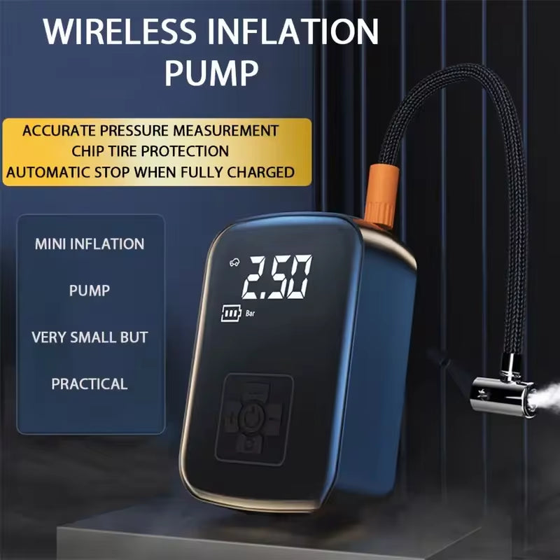 Portable Wireless Car Air Compressor - Electric Tire Inflator for Motorcycles, Bicycles, Boats, and More!