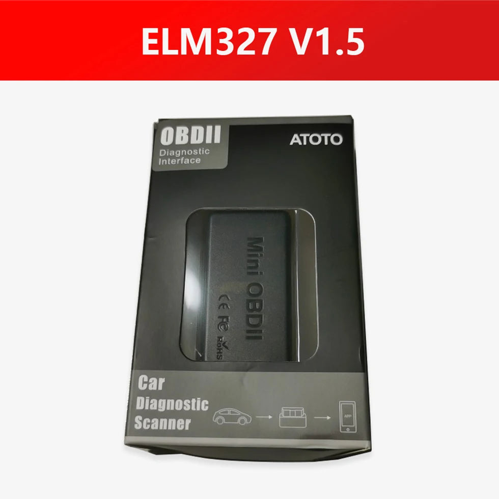 Bluetooth OBDII Scanner for Android Car OBD2 Diagnostic Scan Tool OBD 2 ELM327 V1.5 Auto Code Reader Adapter ELM 327 V 1.5 4450