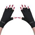 Melodysusie UV Protection Gloves for Gel Nail Lamps - UPF50+ Fingerless Manicure Gloves for Men and Women - Safeguard Your Hands from Sun and Nail Dryer Damage (Black)
