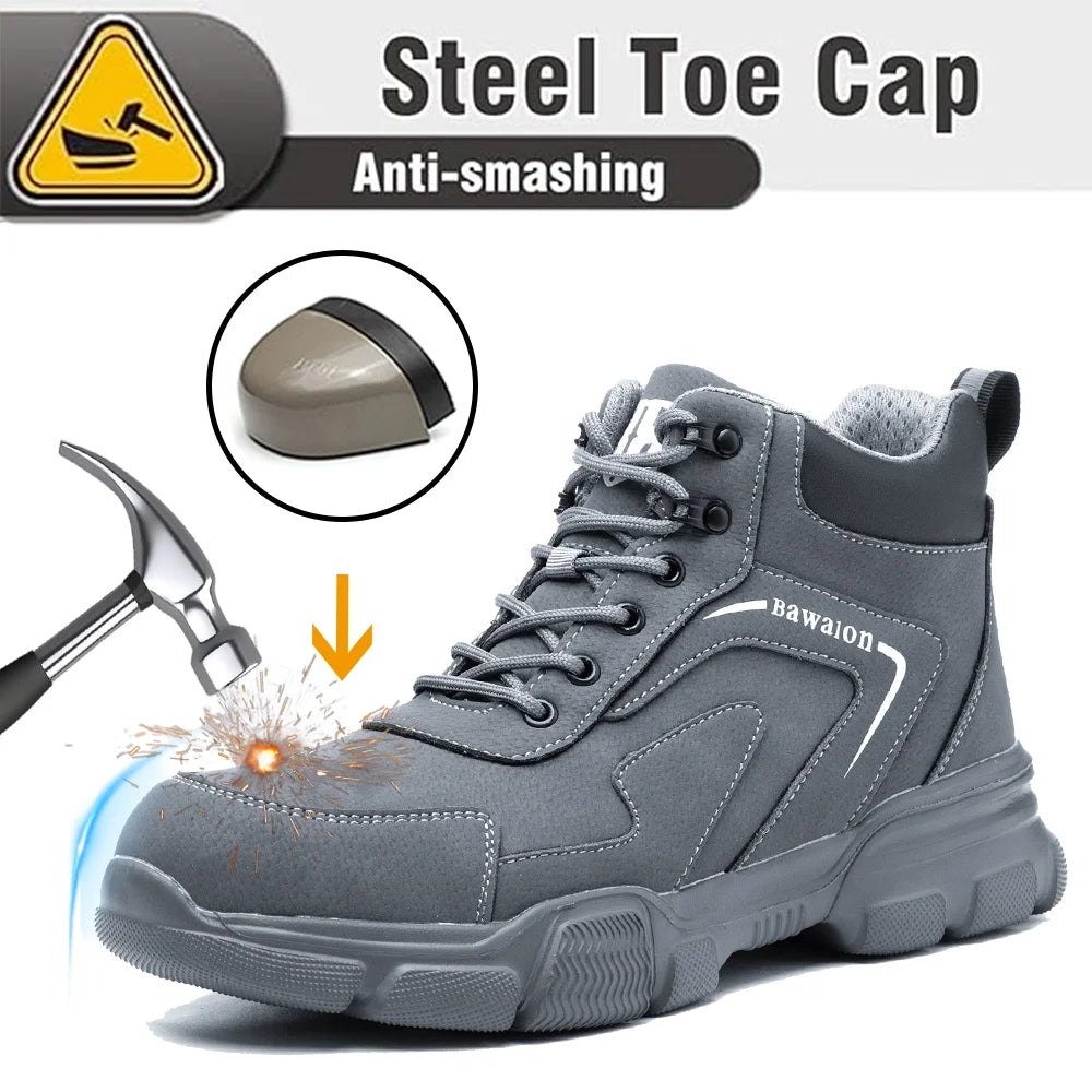 Waterproof Steel Toe Work Boots for Men Women Non-Slip Industrial Construction Safety Shoes