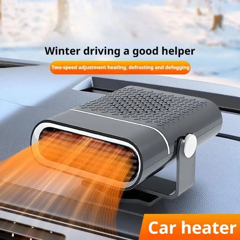 Portable 12V/24V Electric Car Heater and Defroster with Adjustable Fan for Windshield Defogging - Essential Car Accessory