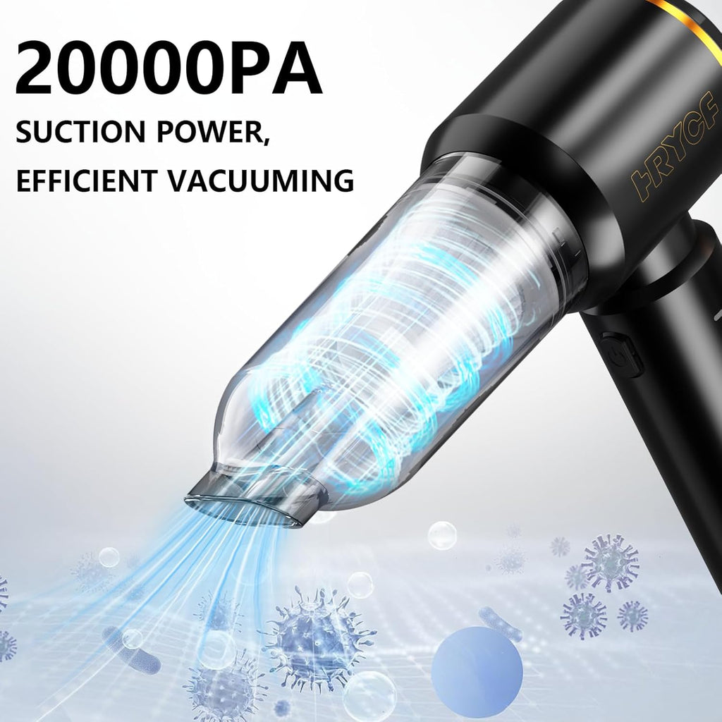 Ultimate 20000Pa Cordless Car Vacuum Cleaner - Powerful Handheld Mini Vacuum with Brushless Motor & Crevice Tool for Spotless Interior Cleaning