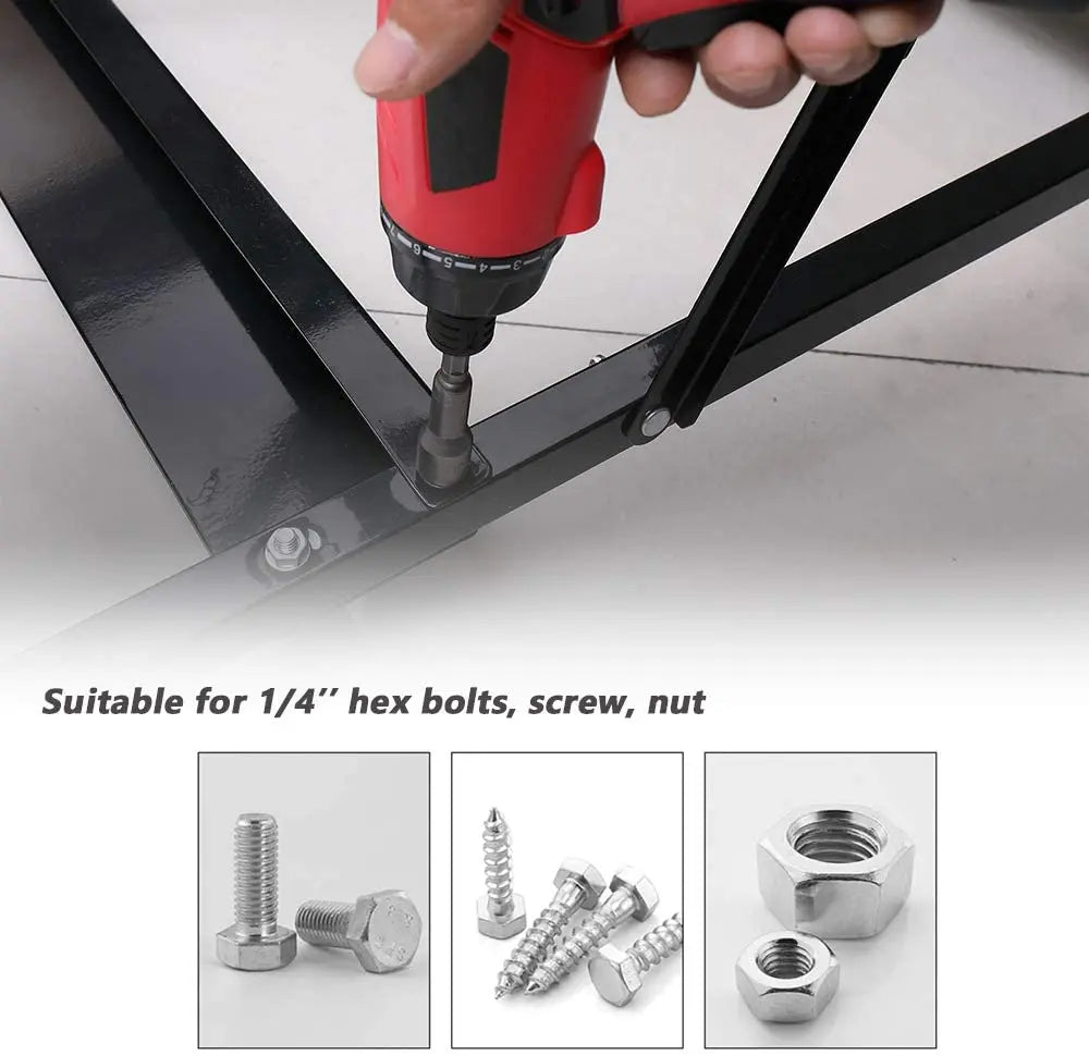 6Mm-15Mm Impact Socket Magnetic Nut Screwdriver 1/4 Hex Key Set Drill Bit Adapter for Power Drills Impact Drivers Socket Kit