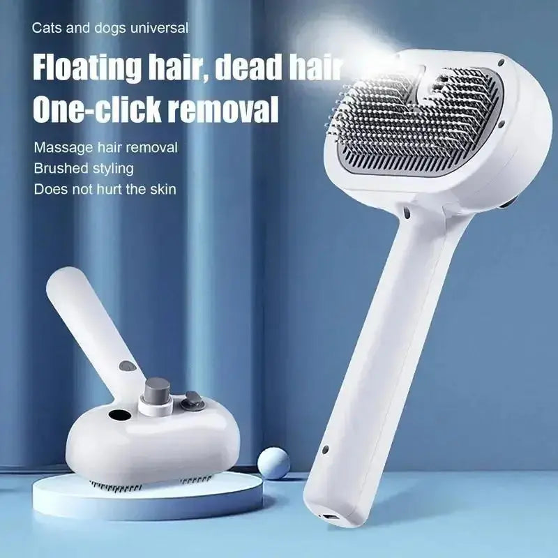 Pet Self-Cleaning Steam Brush for Dogs and Cats