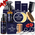 Lionmane Beard Care Gifts Kit for Men, Father’S Day Gifts, Beard Mustache Grooming Kit - Beard Balm, Beard Wash, Beard Oil, Brush, Scissors, Birthday Anniversary Gifts for Husband/Boyfriend/Dad/Him