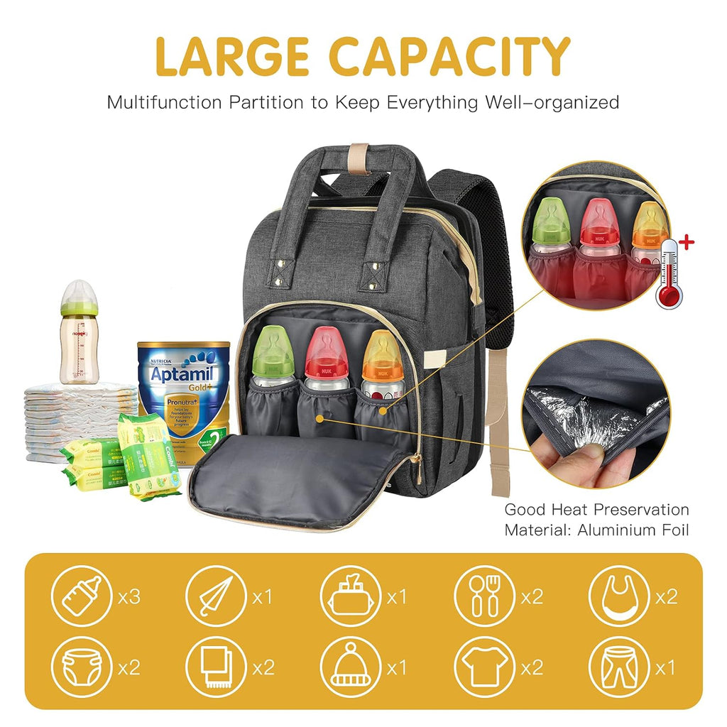 Amyhomie 6In1 Baby Diaper Bag Backpack,Diaper Bag with Changing Station,Newborn Registry Baby Shower Gifts