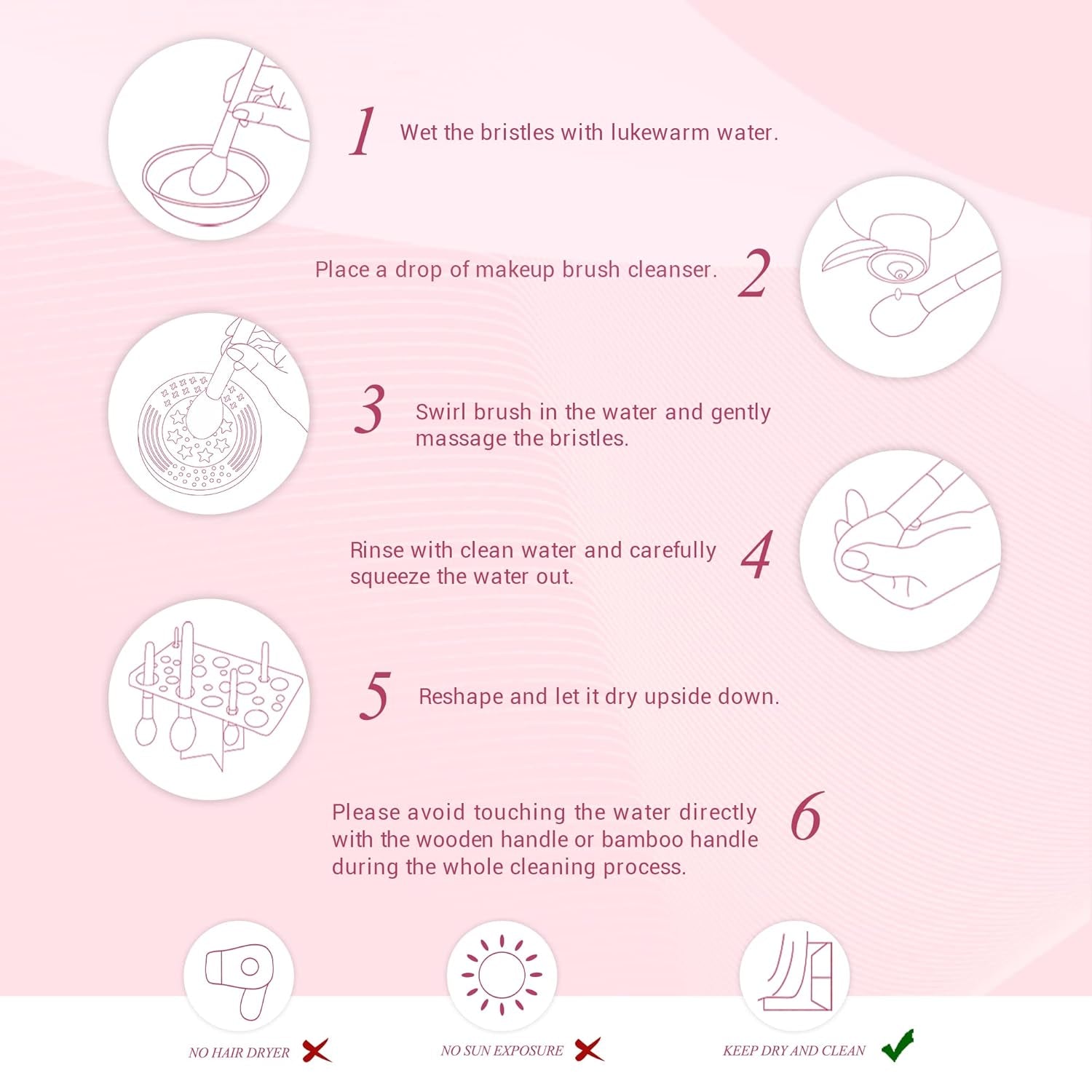 Jessup 15Pcs Professional Makeup Brushes Set Make up Brush Tools Kit Eye Liner Shader Wood Handle Natural-Synthetic Hair Brushes Pearl Black/Rose Gold T157