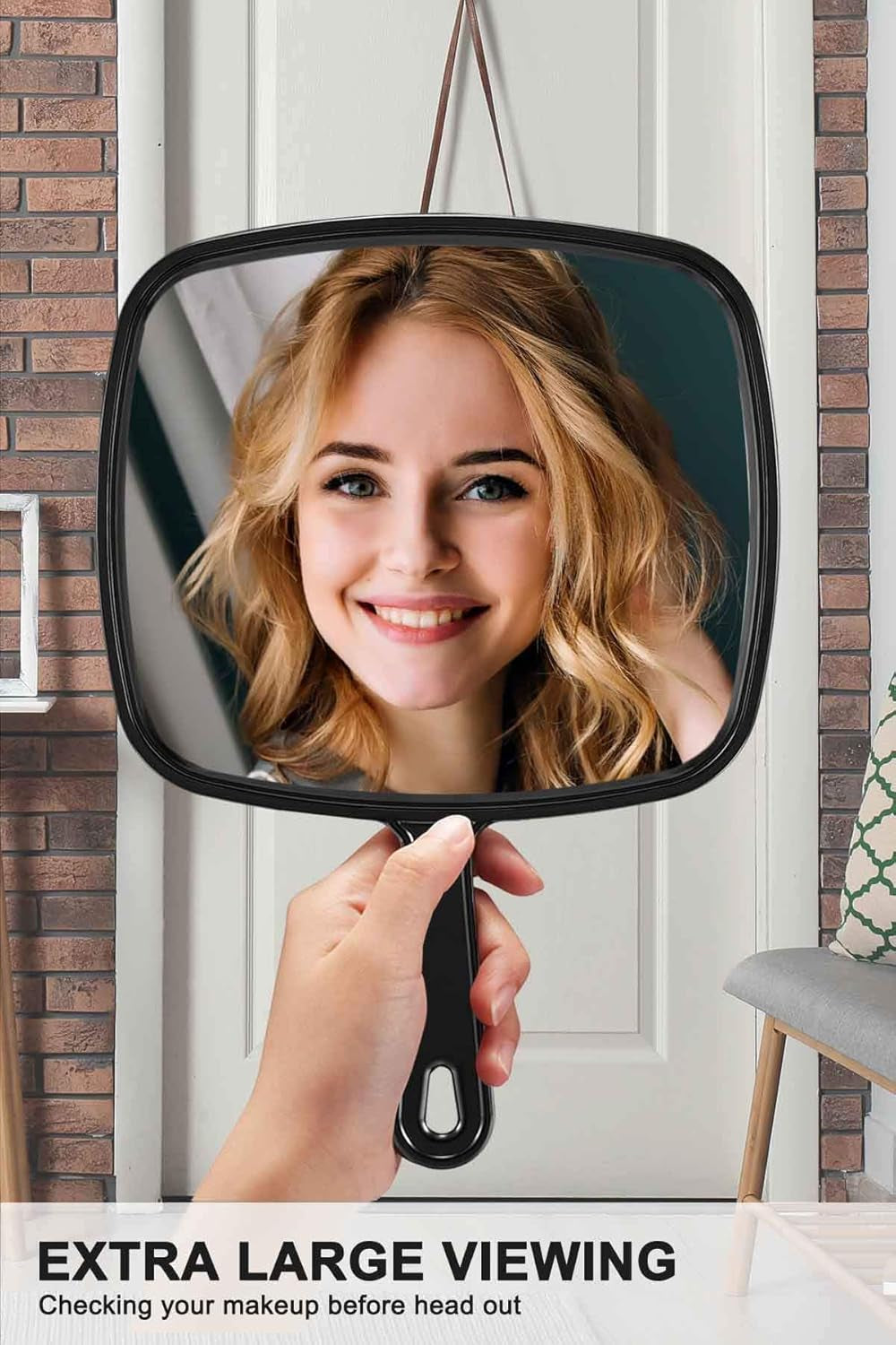 Extra Large Handheld Barber Mirrors - Set of 3 Professional Salon Mirrors with Comfortable Handle