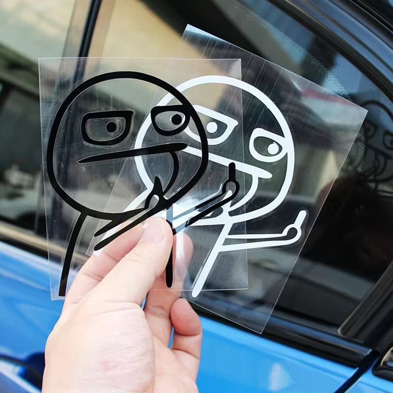 Creative 10.5x12 cm Middle Finger Car Stickers - Stylish Decals for Windshield, Door, and Trunk Accessories