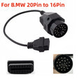 For B.MW 20Pin OBD II OBD Adapter for B.MW 20 PIN to OBD2 16 PIN Female Connector E36 E39 X5 Z3