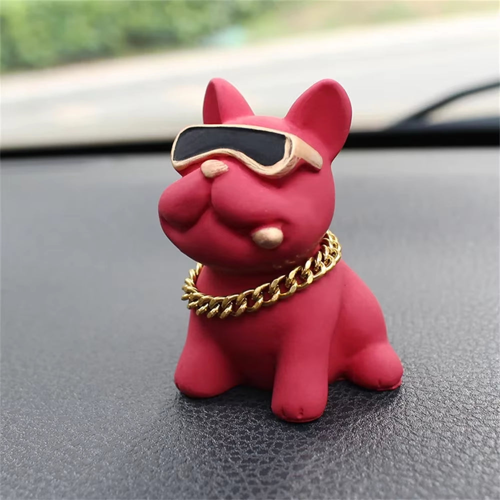 Wear-Resistant Bulldog Car Ornament - Comfortable Resin Dashboard Decoration for Interior Accessories